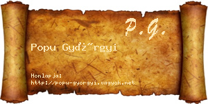 Popu Györgyi névjegykártya